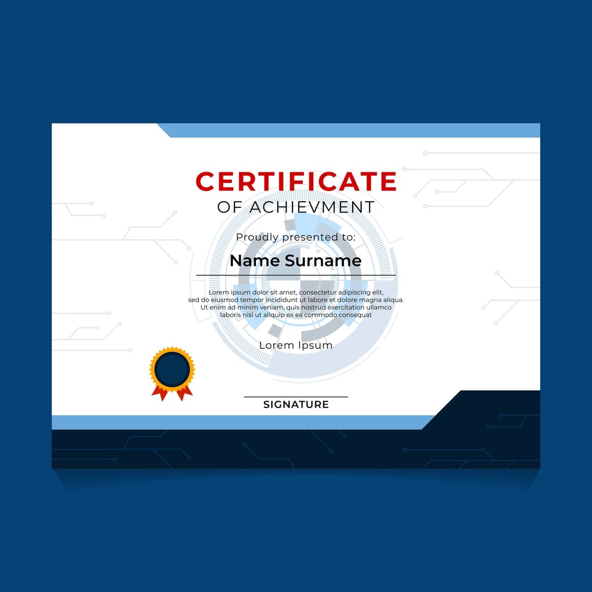 Sertifikat yutug'i ko'k fonda ko'rsatilgan | Certificate achievement is shown blue background