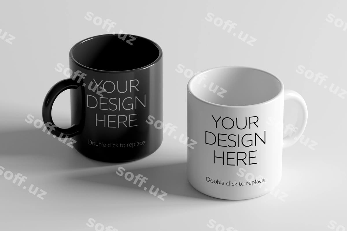 Keramika choy qoshiq namuna 3D render | Ceramic mug mockup 3d rendering