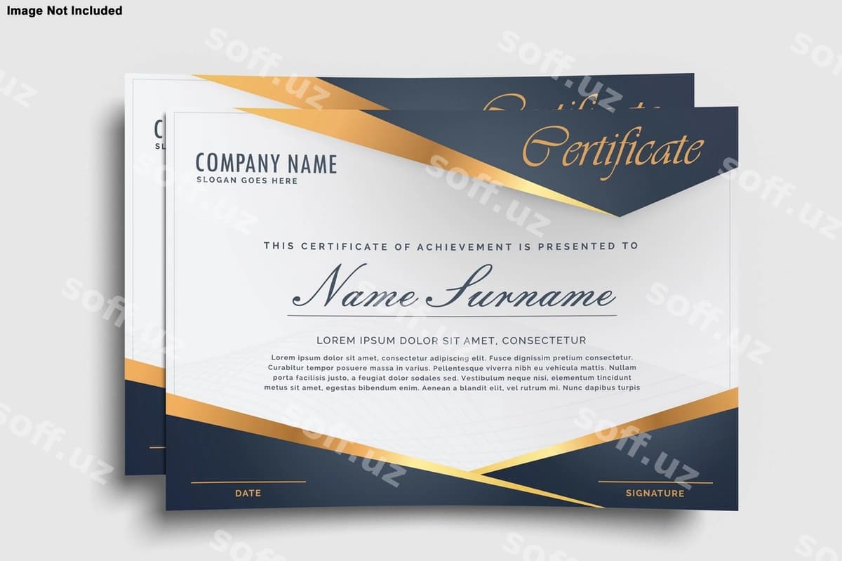 Guvohnoma dizayn namunasi | Certificate design mockup