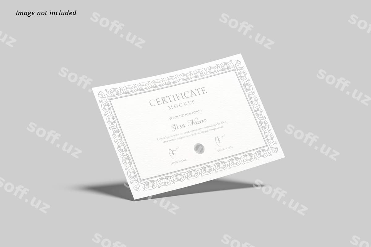 Sergefikat mockup | Certificate mockup