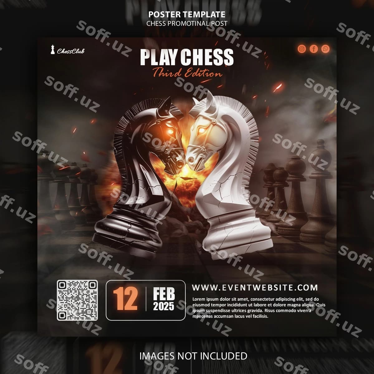Shaxmatlar tadbirining reklama plakati | Chess event promotional poster