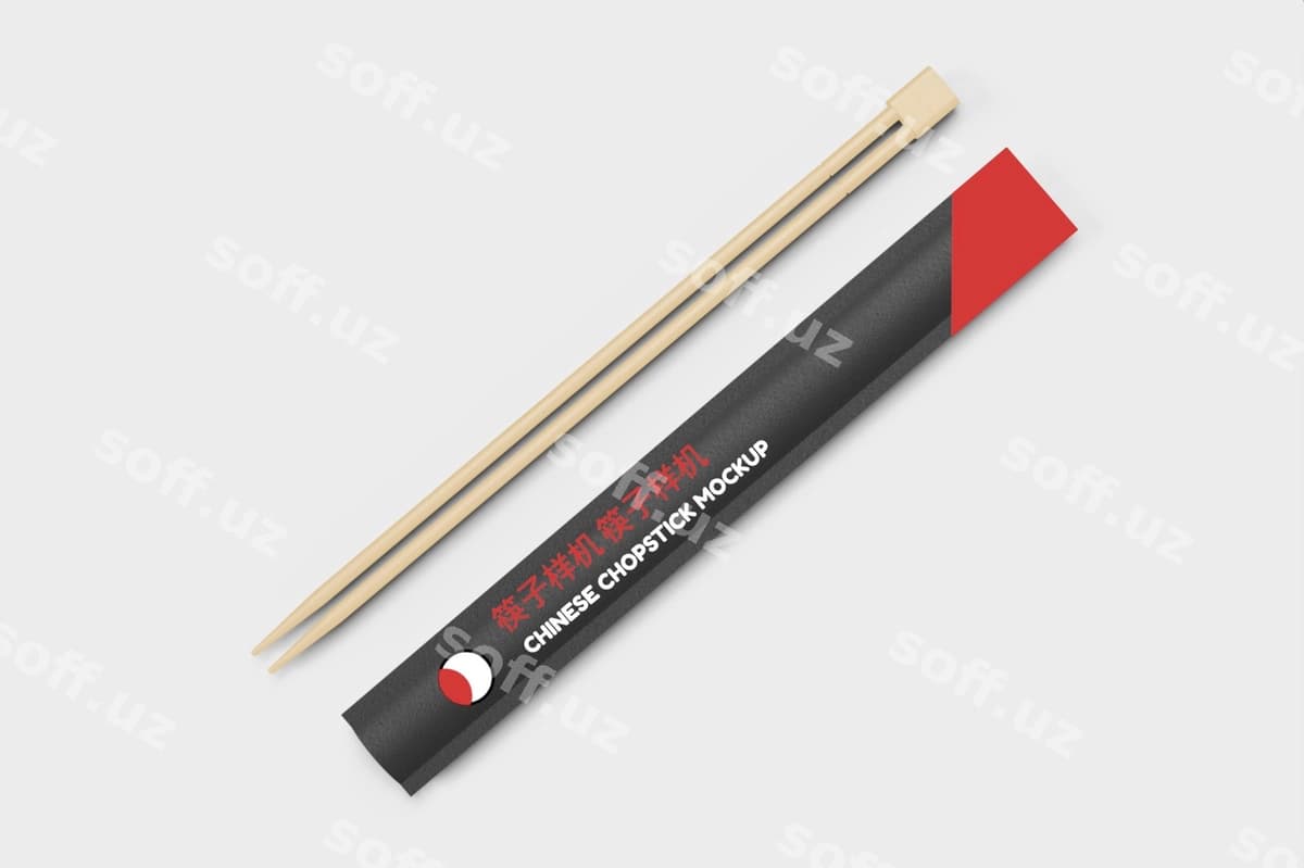 Chopstick Xitoy ovqatlani mockup | Chopstick chinese food mockup