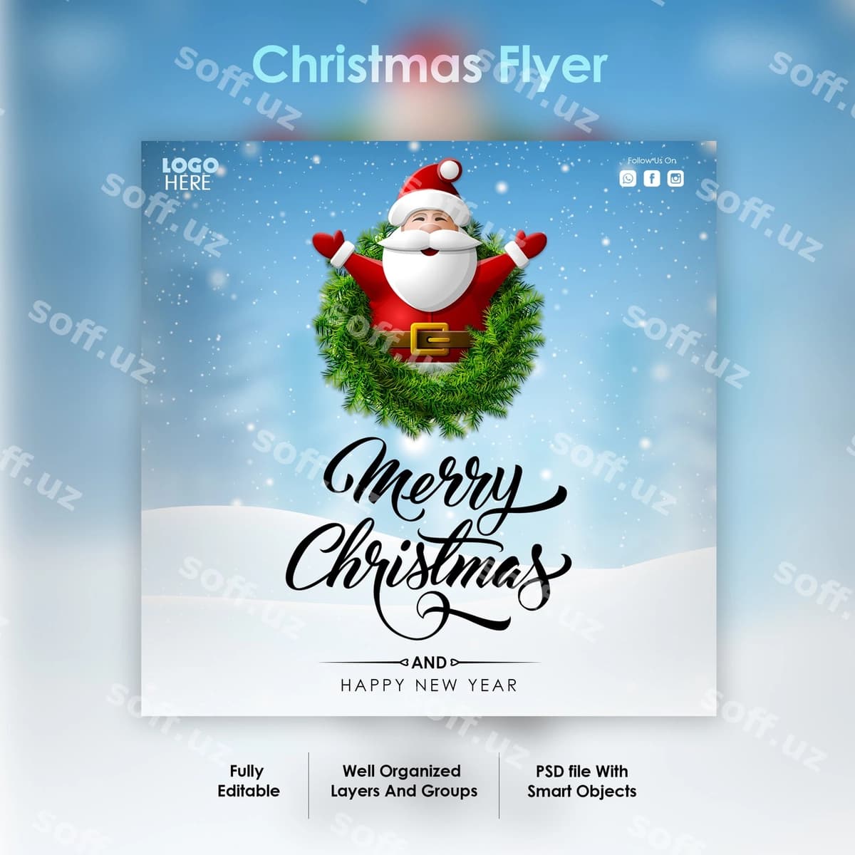 Yangi yil flyer shabloni | Christmas flyer template