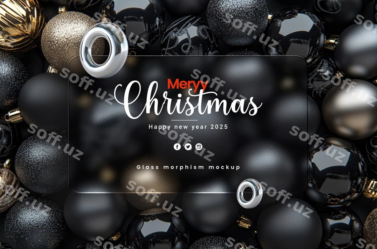 Christmas stakan morphizm mockup | Christmas glass morphisim mockup