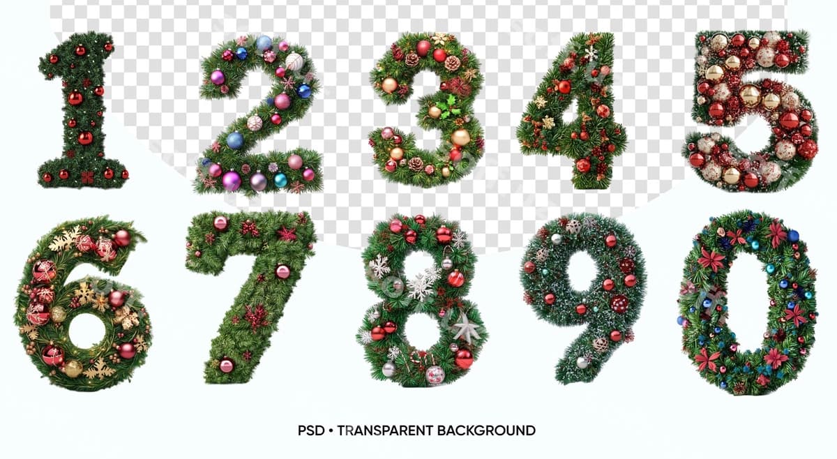 Rojdestvo sonlari daraxt tarmoqlaridan | Christmas numbers from tree branches