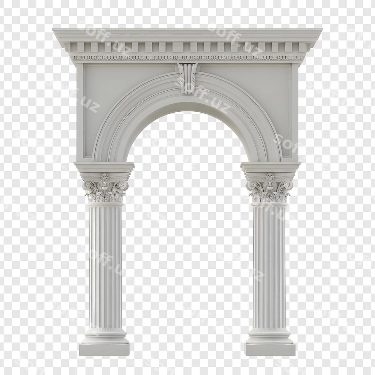 Pediment ustunli klassik archway | Classical archway with columns pediment