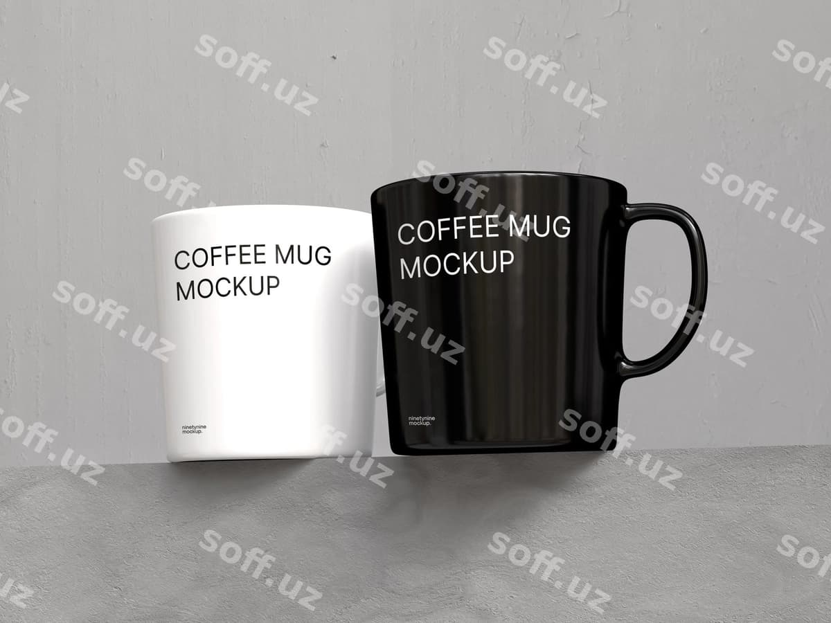 Toza oddiy zamonaviy kossa namunasi | Clean simple modern mug mockup