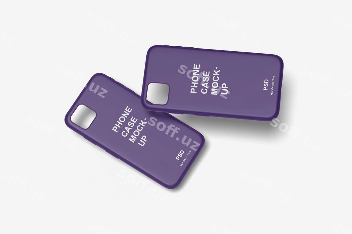 Yaqin rasm telefon qopliq namunasi ajratilgan | Close up phone case mockup isolated