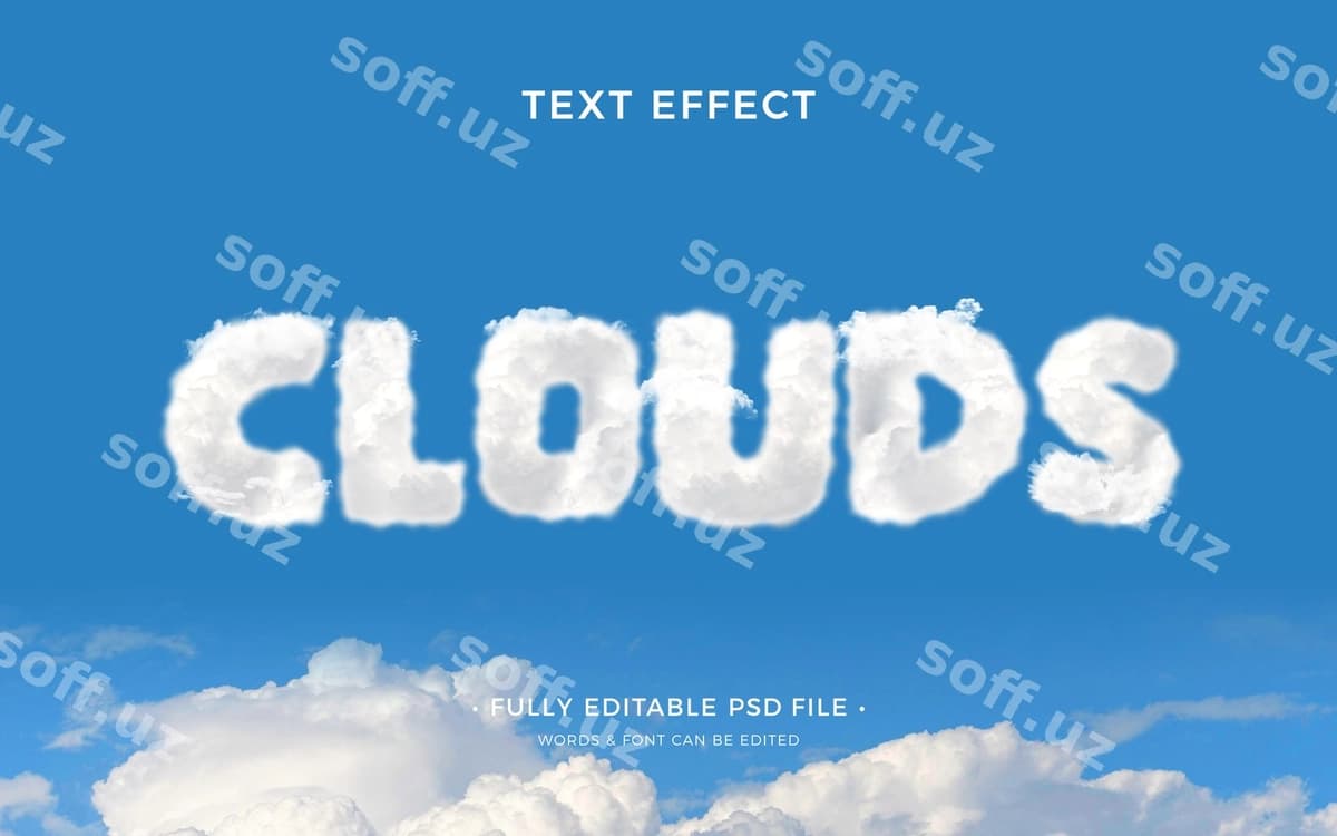 Bulutlar matn effekti | Clouds text effect
