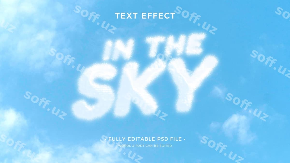 Bulutlar matn effekti | Clouds text effect