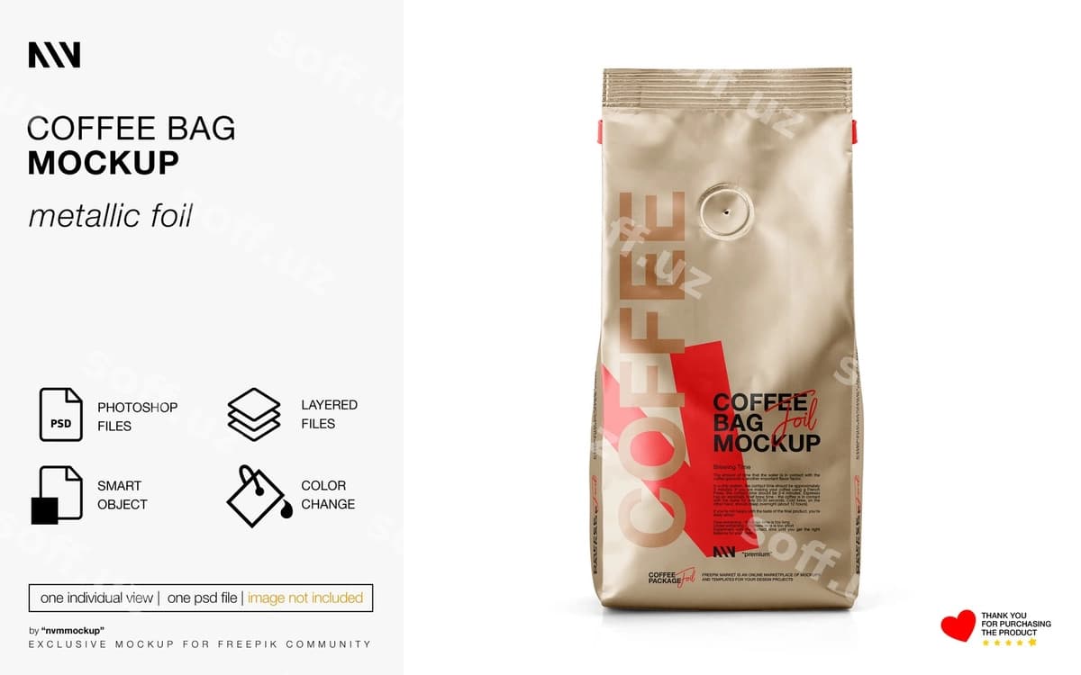Kofe bag mockup | Coffee bag mockup