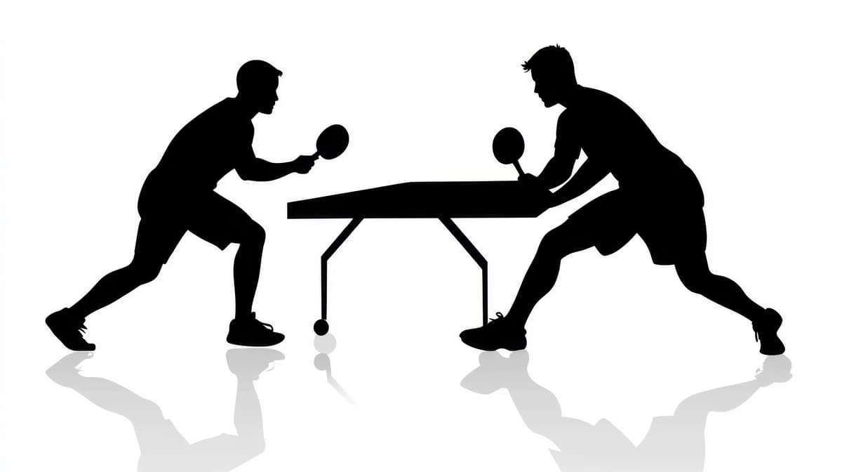 Stol tennischilari siluetlari to'plami | Collection silhouettes table tennis players