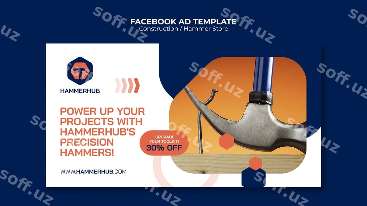 Qurilish loyihasi Facebook shabloni | Construction project facebook template