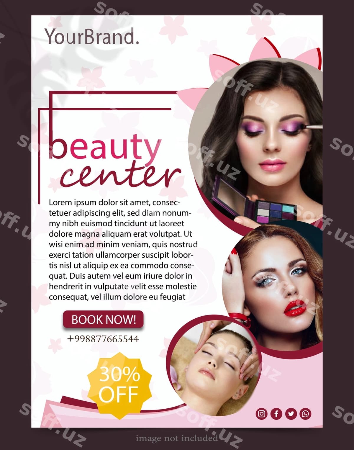 Kosmetik ijtimoiy media post shabloni flayeri | Cosmetic social media post template flyer