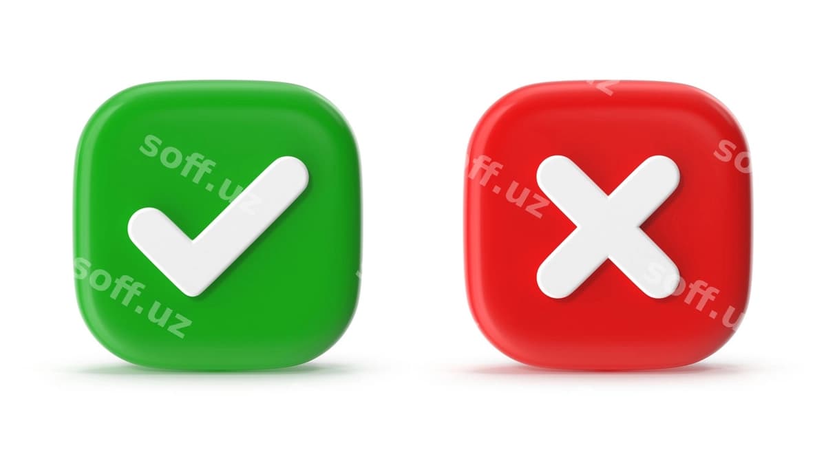 X belgisi, tekshirish belgisi tugmasi | Cross mark check mark button