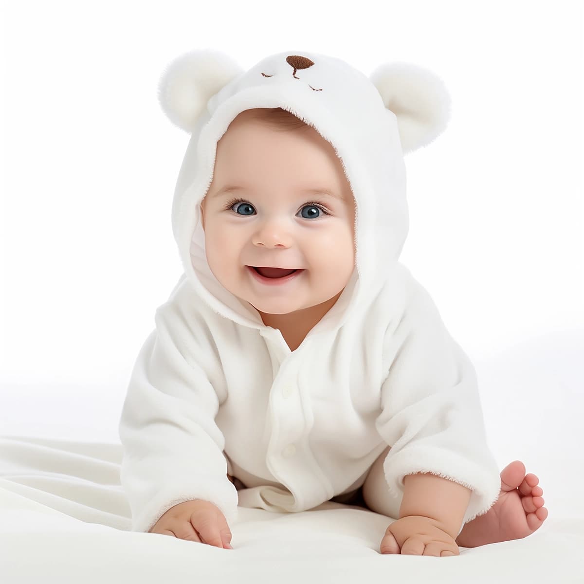 Chiroyli chaqaloq oq fonda izolyatsiya qilingan | Cute baby child isolated white background