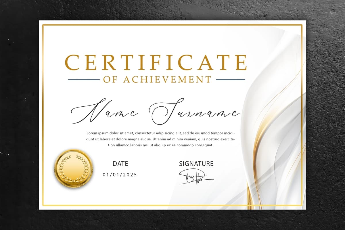 Gradient nafis sertifikat shabloni | Gradient elegant certificate template
