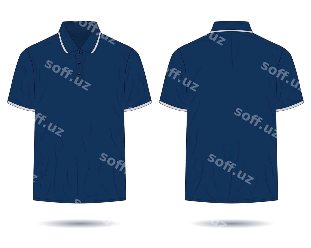 Qora ko'k polo rubagi shabloni | Dark blue polo shirt template