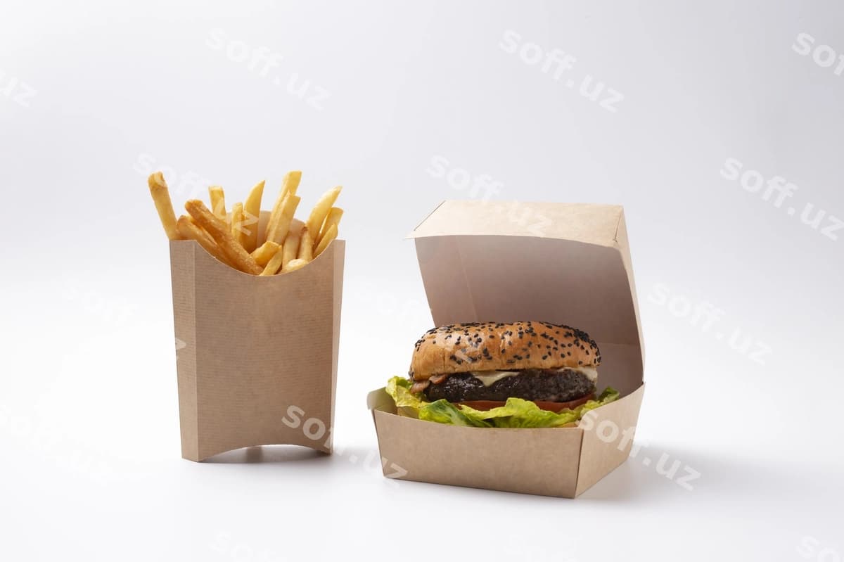 Mazali burger fri joylashtirilgan | Delicious burger fries arrangement