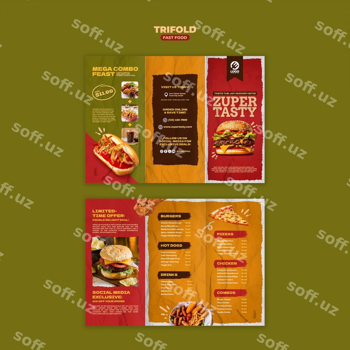 Mazali fast food shabloni | Delicious fast food template