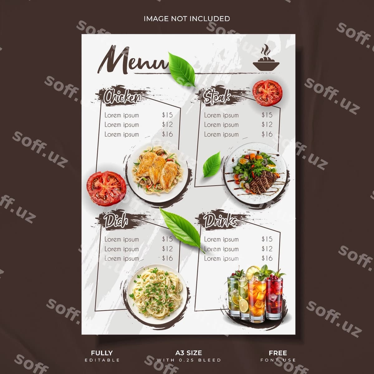 Shirin ovqatlar menyusi shabloni | Delicious food menu template