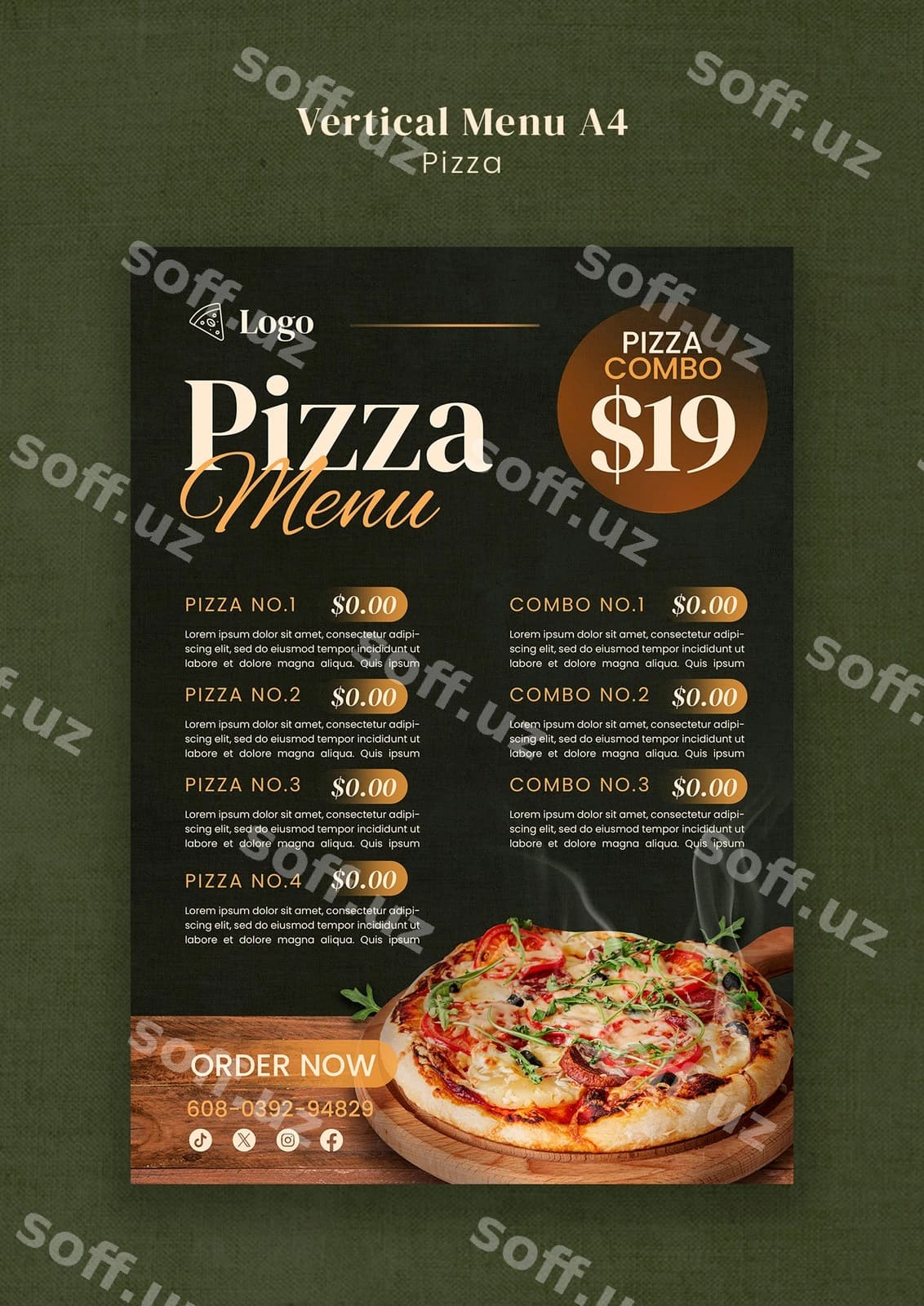 Mazali pizza restoran shabloni | Delicious pizza restaurant template