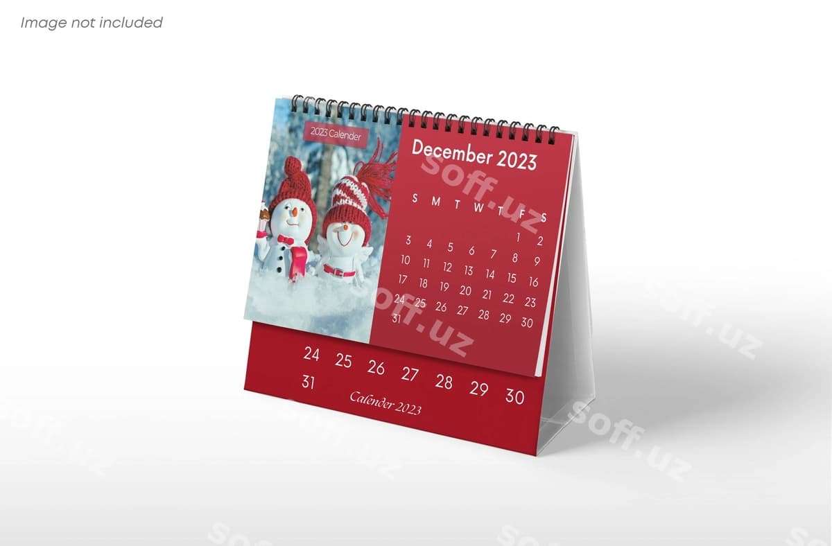 Stol takvimi 3D namuna | Desk calendar mockup 3d