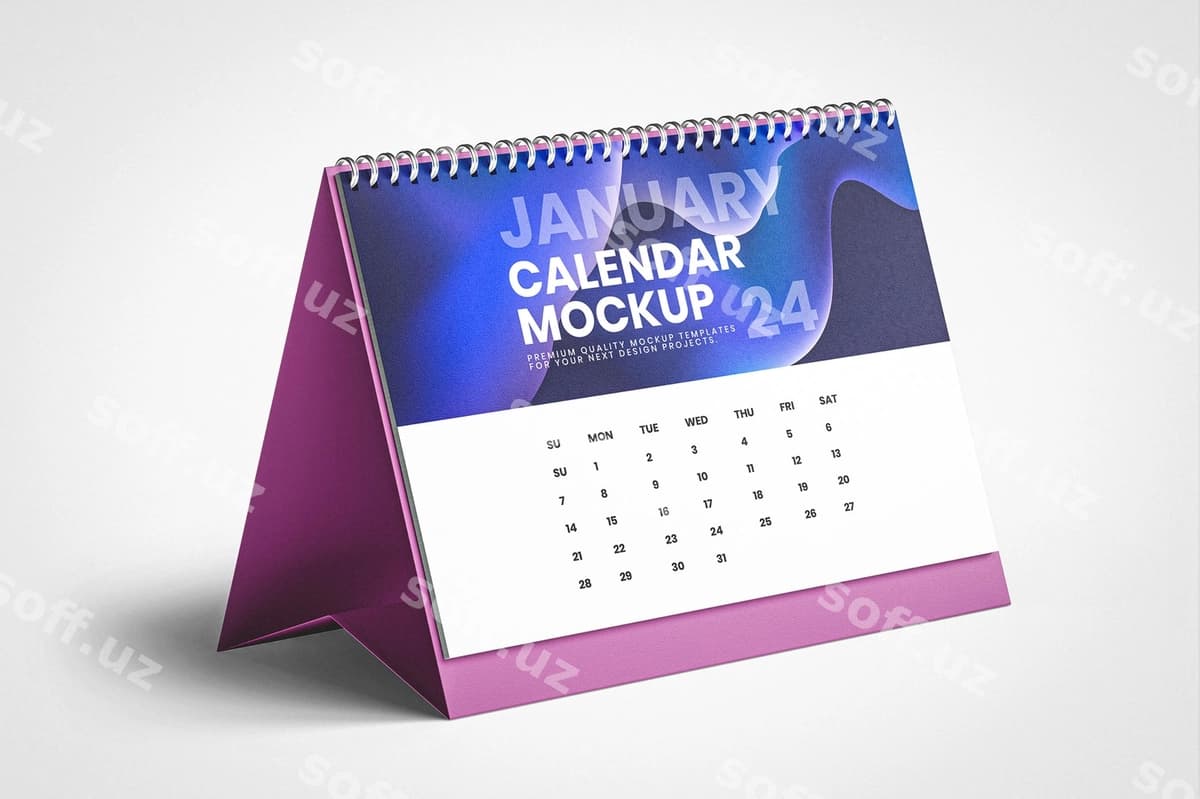 Stol taqvimi namunasi | Desk calendar mockup