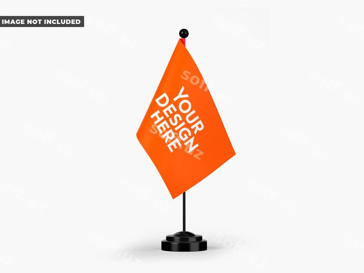 Stol bayroq namunasi | Desk flag mockup