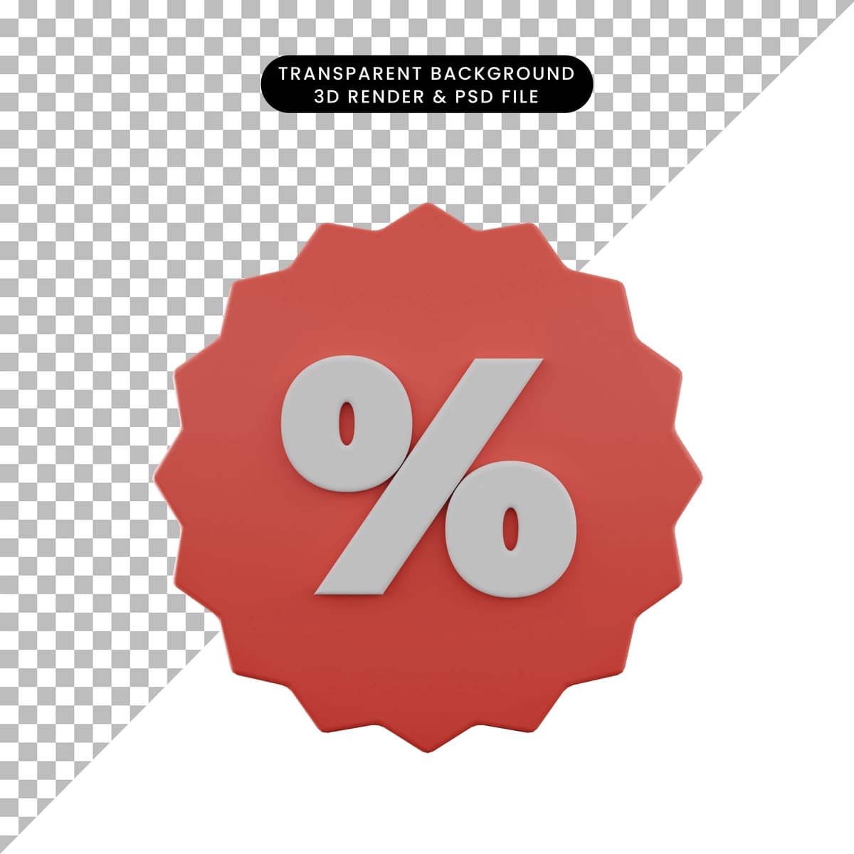 Medal bilan 3D tasvirli chegirma belgisi | 3d illustration discount icon with medal