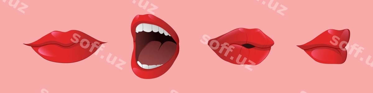 Dudkalar juftligi ayol | Doodle lips set lady