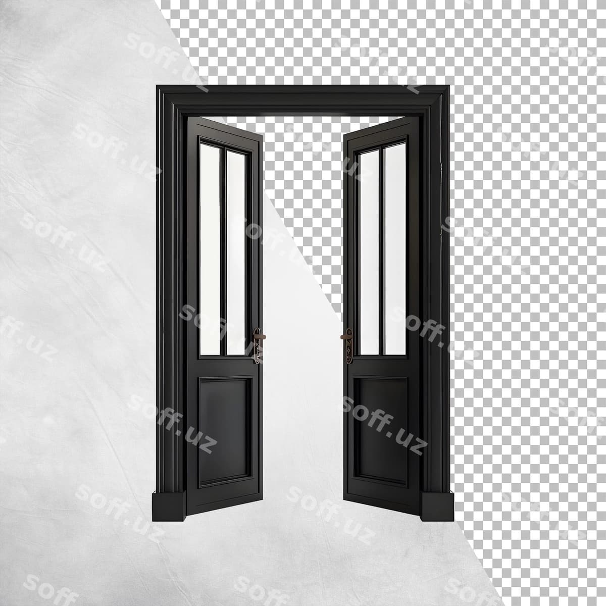 Eshiklar ajraltirilgan shaffof fonda | Doors isolated transparent background