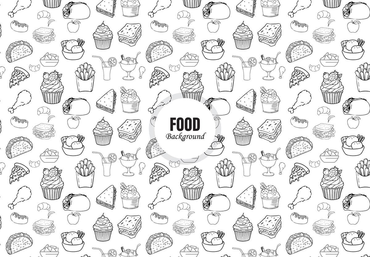 Oziq-ovqat sabzavot pishirish choksiz naqsh Doodles | Food vegetable cooking seamless pattern doodles