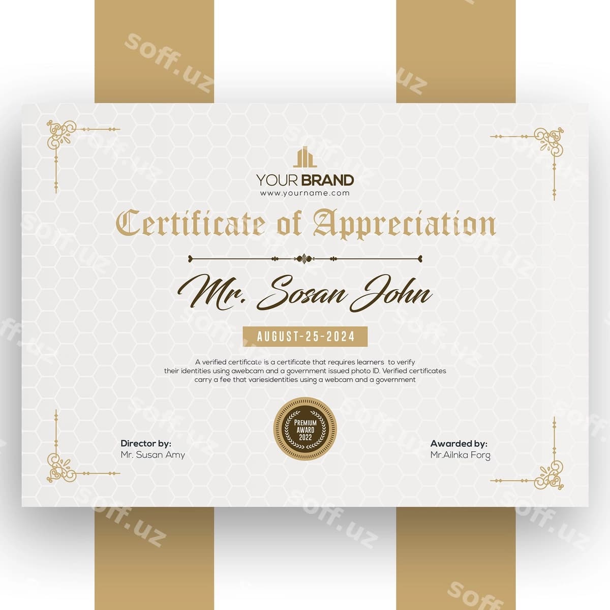 Elegant sertifikat shabloni | Elegant certificate template