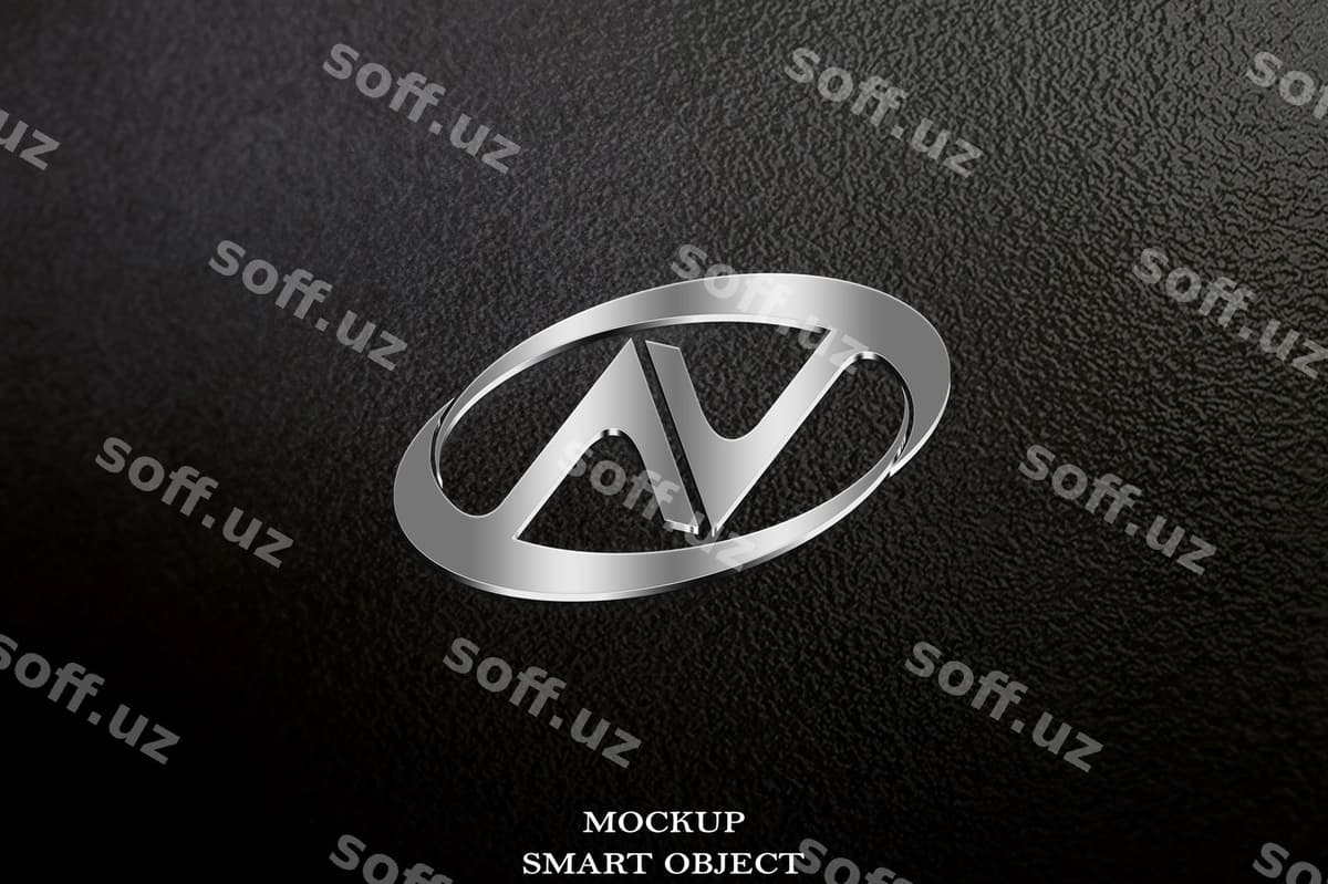 Chiziqlangan logotip mockup | Embossed logo mockup