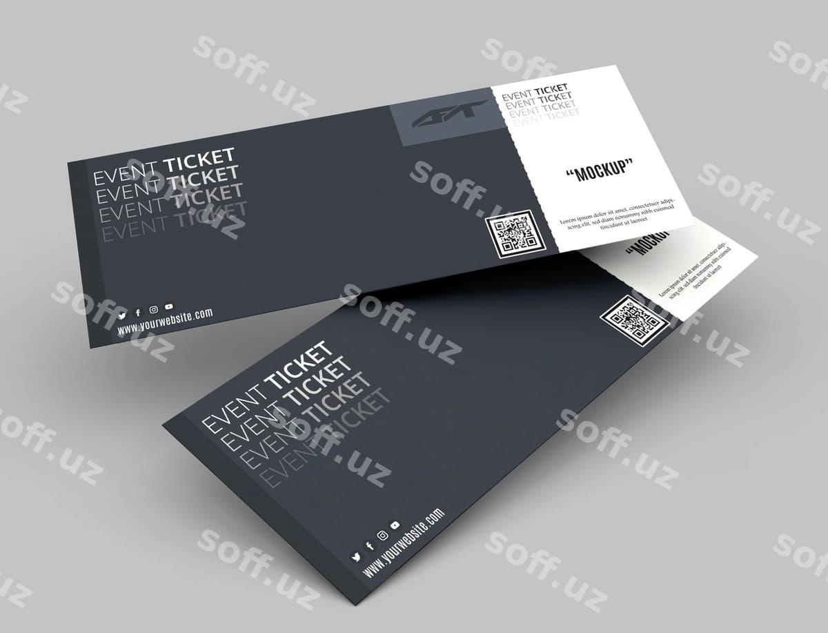 Tadbir chipta namunasi | Event ticket mockup