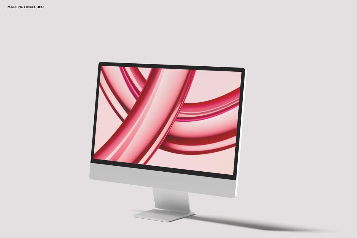 Ish stoli monitor maketi | Desktop monitor mockup