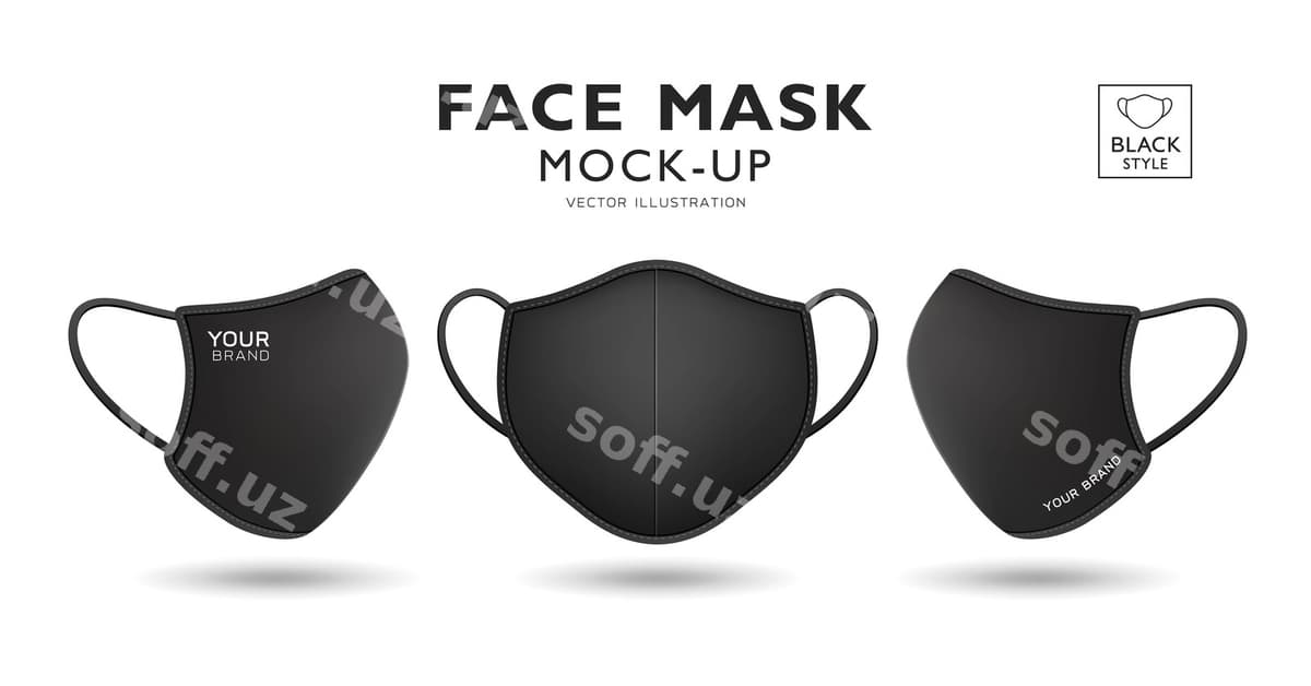 Yuz maskasi ip qora rang | Face mask fabric black color