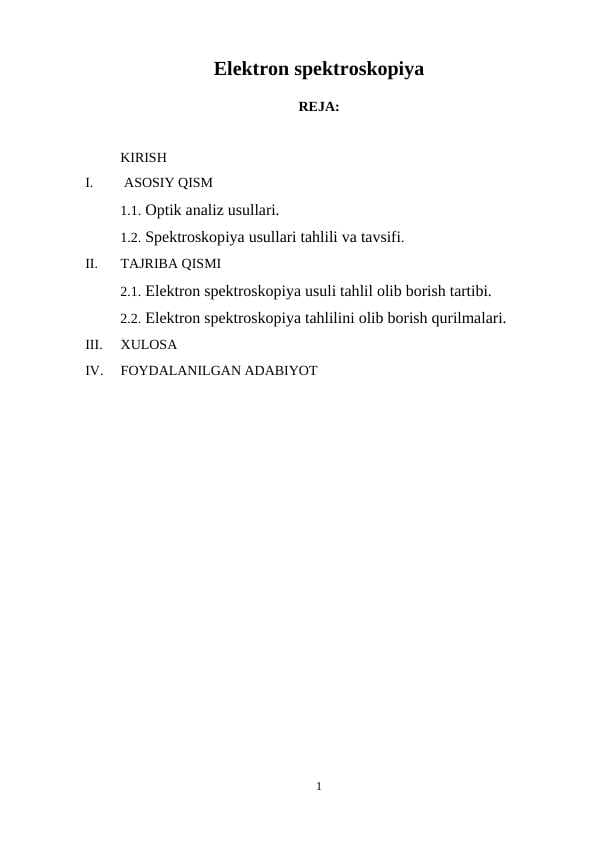 Elektron spektroskopiya