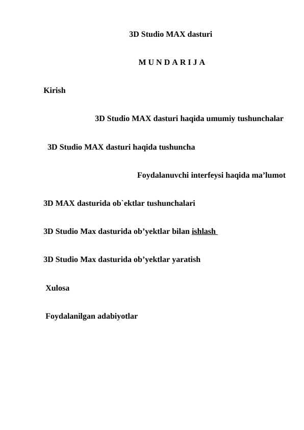 3D Studio MAX dasturi