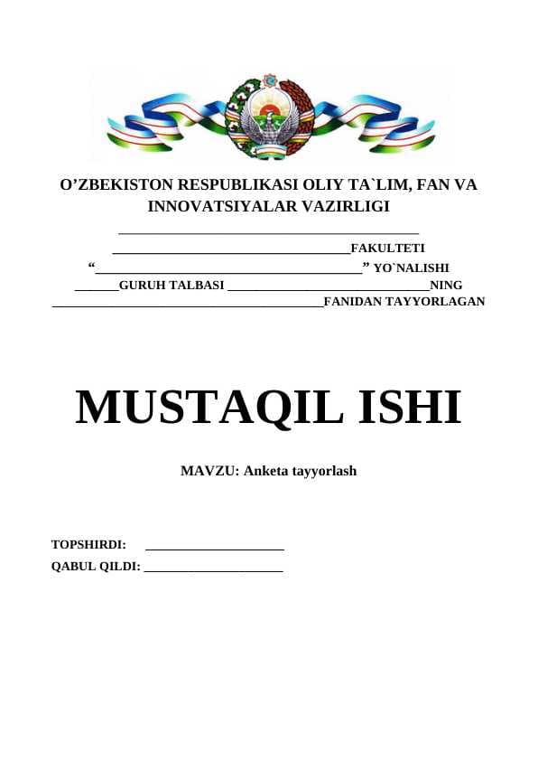 Anketa tayyorlash