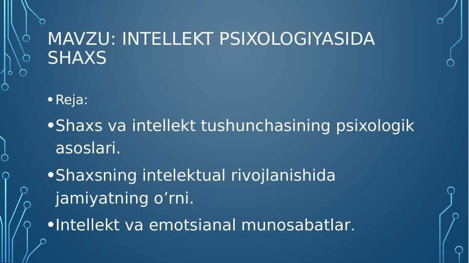 Intellekt psixologiyasida shaxs
