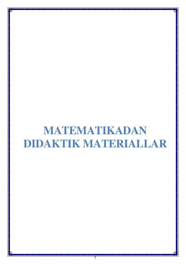 Matematikadan didaktik o'yinlar