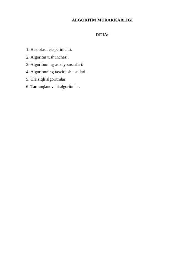 ALGORITM MURAKKABLIGI