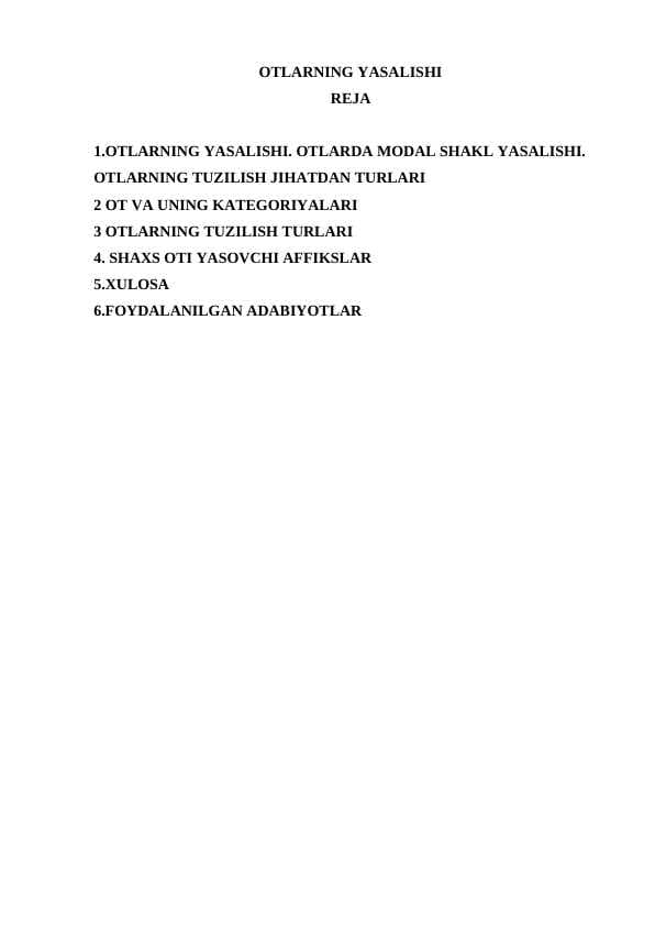 OTLARNING YASALISHI