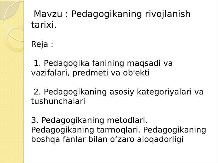 Pedagogikaning rivojlanish tarixi