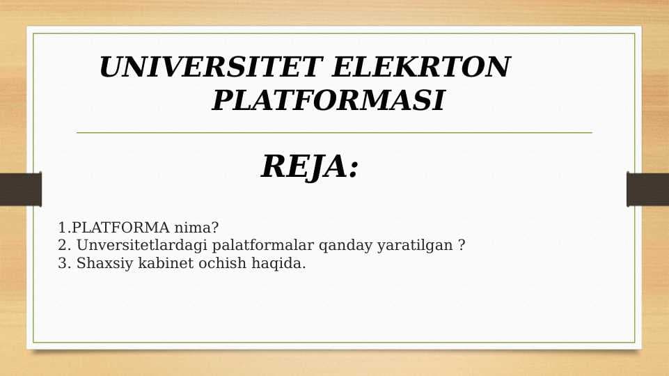 UNIVERSITET ELEKRTON PLATFORMASI