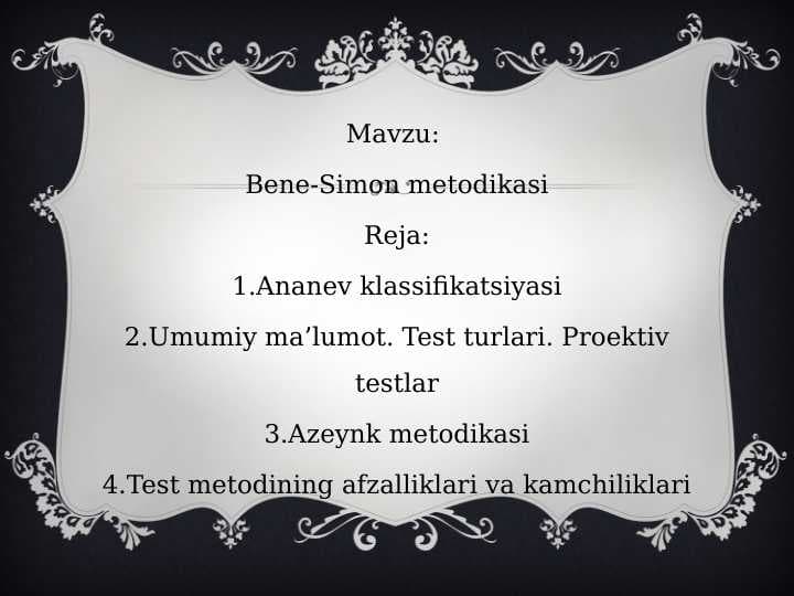 Bene-Simon metodikasi