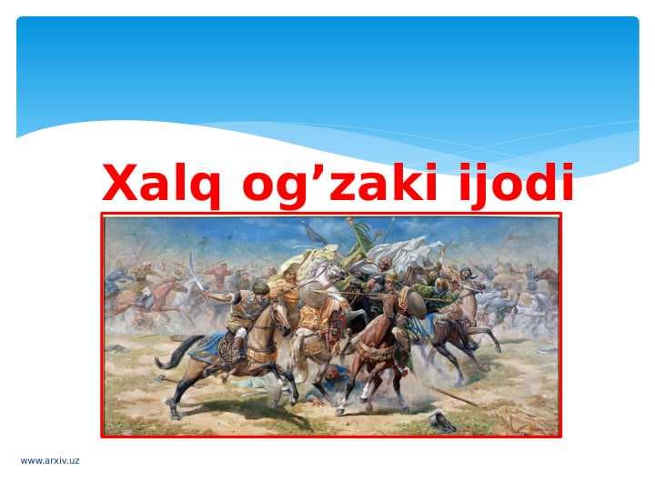 Xalq og’zaki ijodi