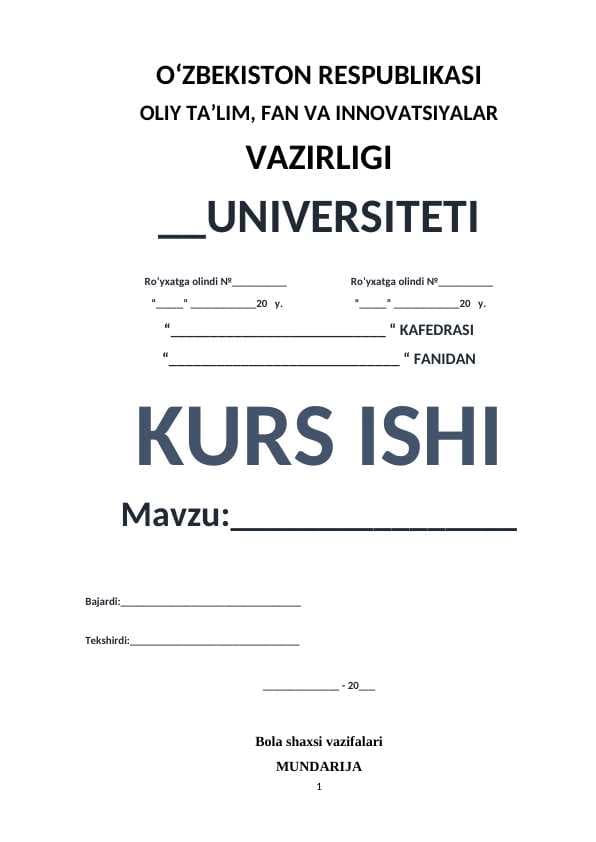 Bola shaxsi vazifalari
